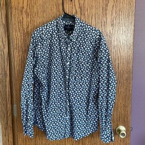 Mens flower print button down long sleeve American Eagle large